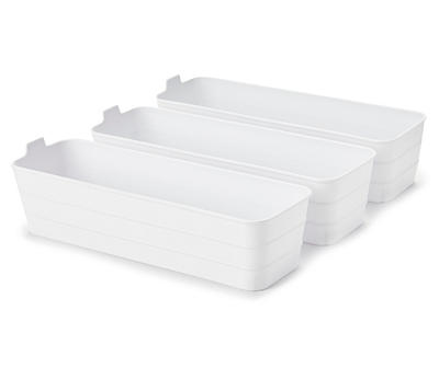 White Mini Flex Narrow Storage Bin, 3-Pack