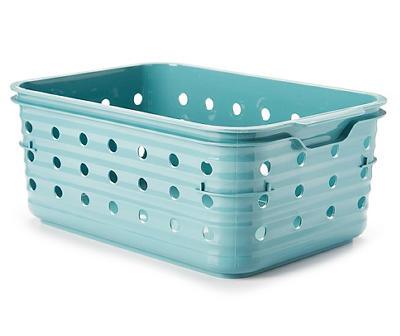 Aqua Slate Dot Storage Basket, (5