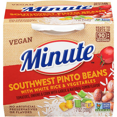 Minute Vegan Southwest Pinto Beans with White Rice & Vegetables 7 oz. Cup