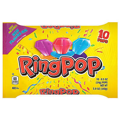 Ring Pop Assorted Pops 10 - 0.5 oz Pops
