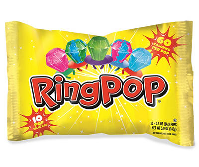 Ring Pop Assorted Pops 10 - 0.5 oz Pops