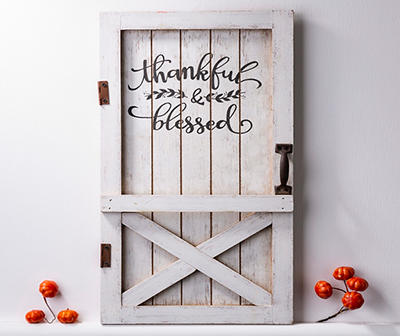 "Thankful & Blessed" Barn Door Decor