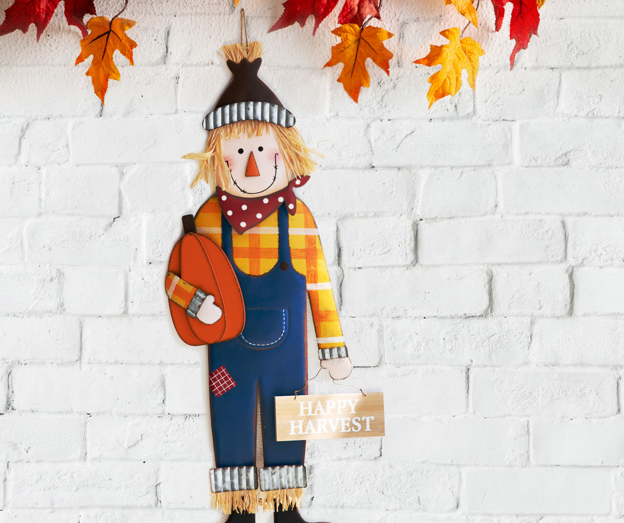 "Happy Harvest" Scarecrow Hanging/Standing/Yard Decor