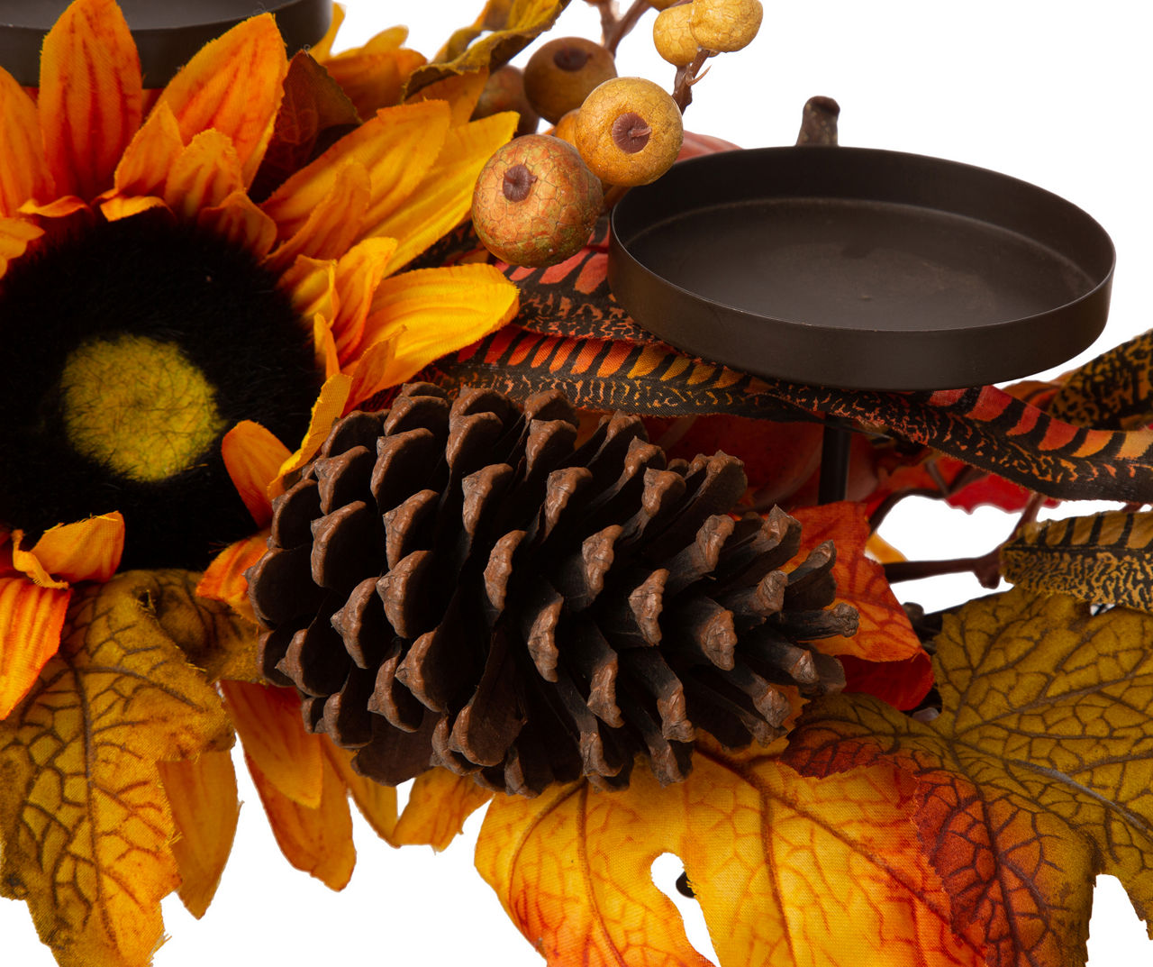 Sunflower & Pumpkin 3-Tier Candle Holder Centerpiece