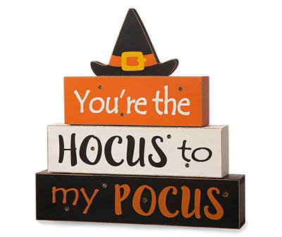 "Hocus to My Pocus" LED Block Tabletop Decor