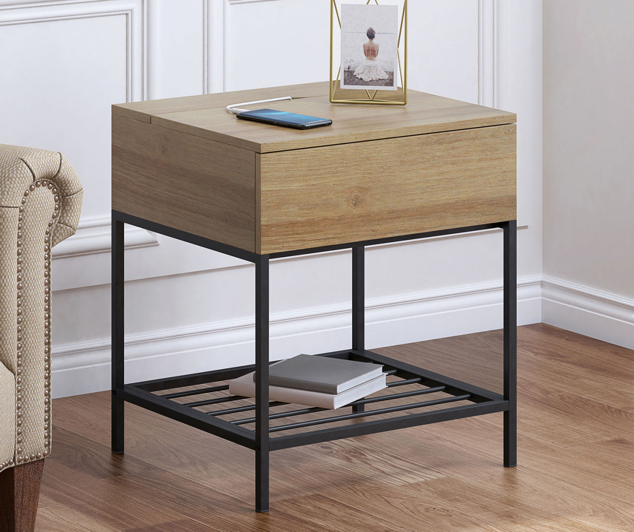 Real Living Woodgrain & Metal Single Drawer Desk