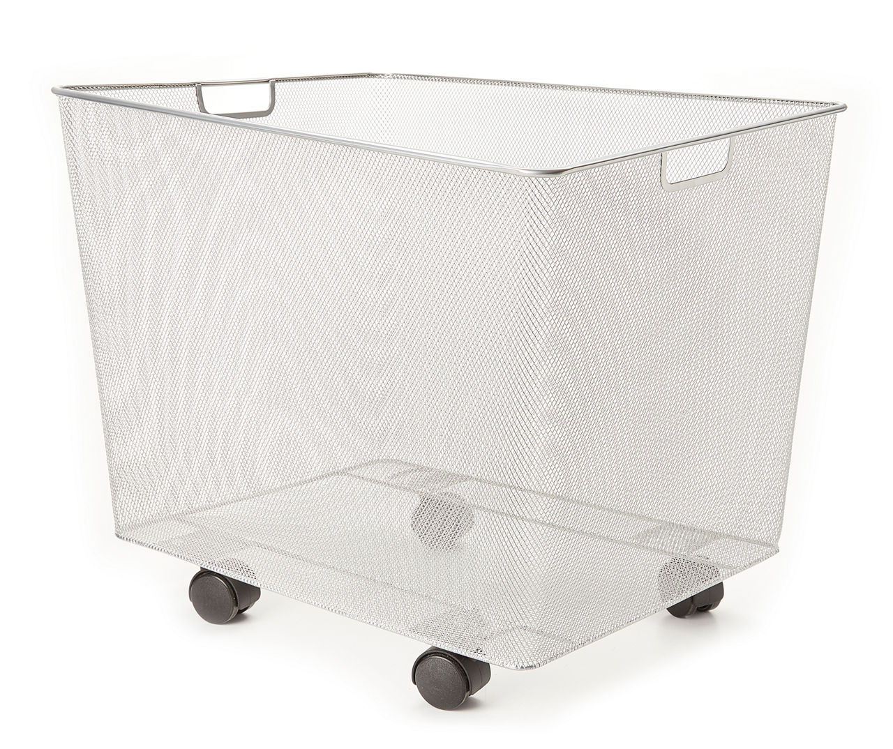 Silver Mesh Floor Bin With Wheels - Big Lots  Storage bins with wheels,  Metal storage bins, Rolling storage bins