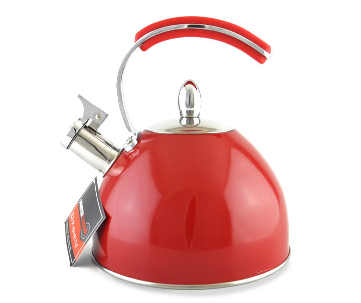 Large Red Round Tea Kettle with Iron Handle 900ml