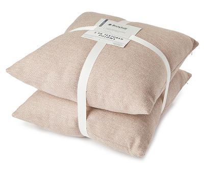 Taupe Textured Throw Pillows, 2-Pack