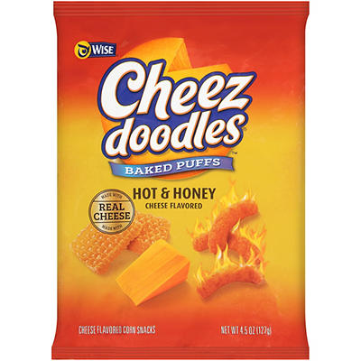 Wise� Cheez Doodles� Baked Puffs? Hot & Honey Cheese Flavored Corn Snacks 4.5 oz. Bag