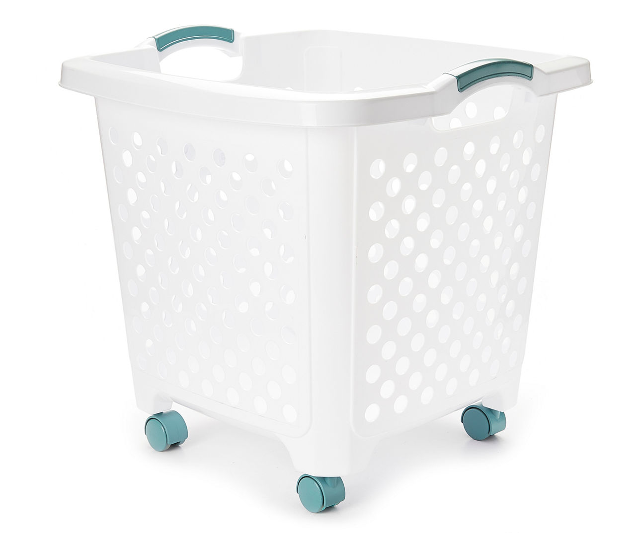 Real Living White Pop-Up Round Laundry Hamper