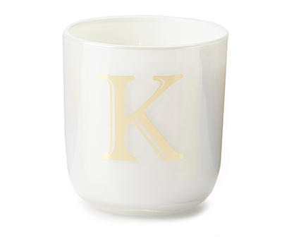 "K" Honey & Fig Monogram Jar Candle, 9.5 Oz.