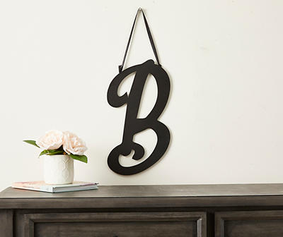 "B" Black Metal Hanging Monogram