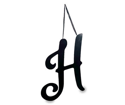 "H" Black Metal Hanging Monogram