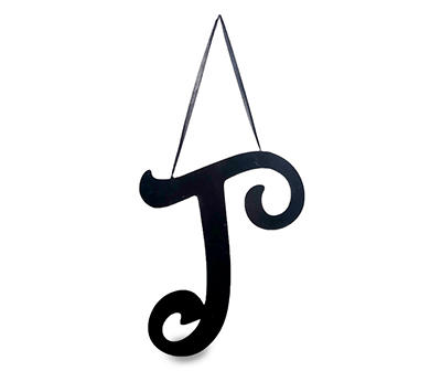 "J" Black Metal Hanging Monogram