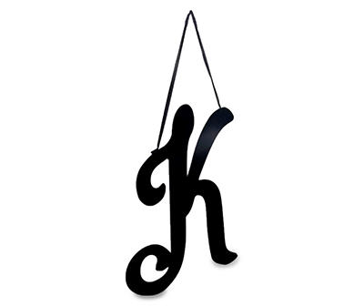 "K" Black Metal Hanging Monogram