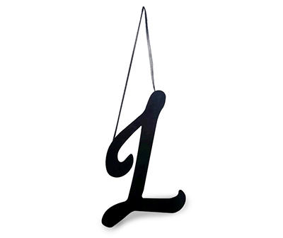 "L" Black Metal Hanging Monogram