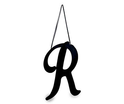 "R" Black Metal Hanging Monogram