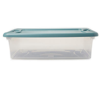 Aqua Slate 32-Quart Latch Storage Box