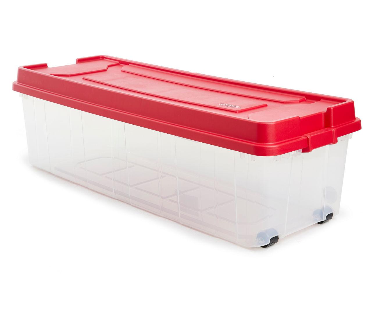 Organize-it 65 Gal. Holiday Tree Storage Bin in Clear Base and Red