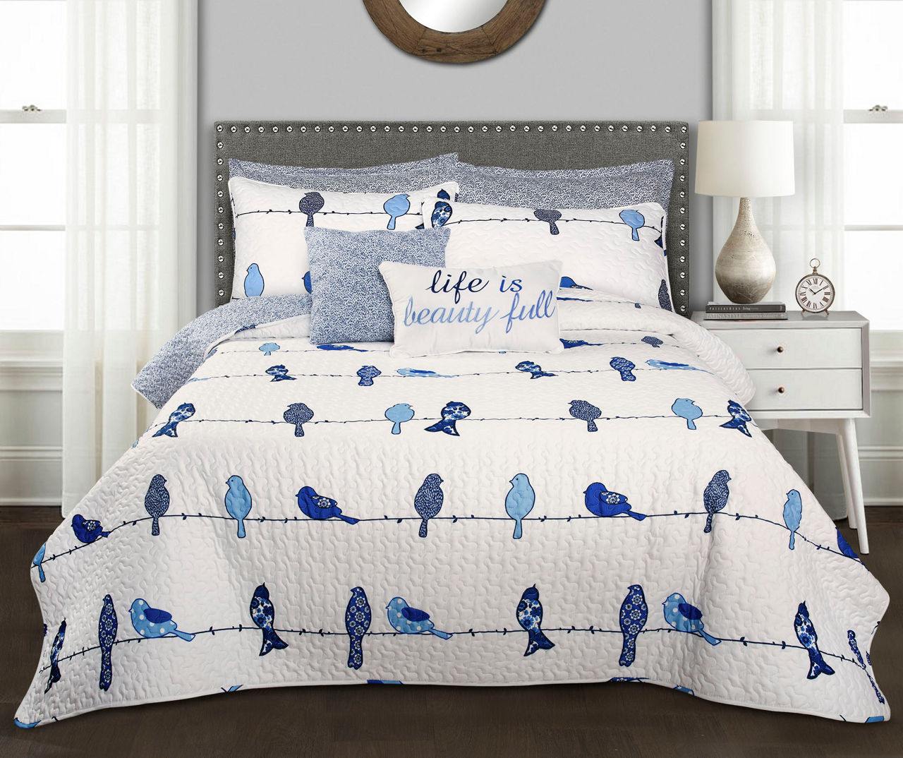 Rowley Birds Reversible 7Piece Quilt Set Big Lots