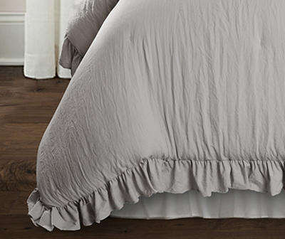 Reyna Light Gray Twin XL 2-Piece Comforter Set