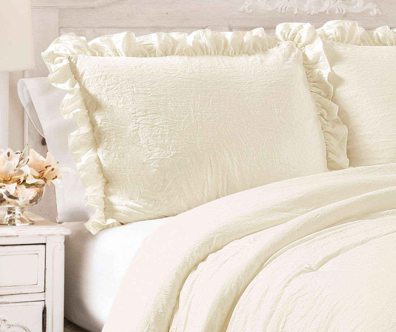 Reyna Comforter Ivory 3Pc Set Full/Queen-