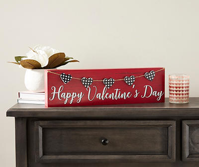 "Happy Valentine's Day" Heart Garland Tabletop Décor