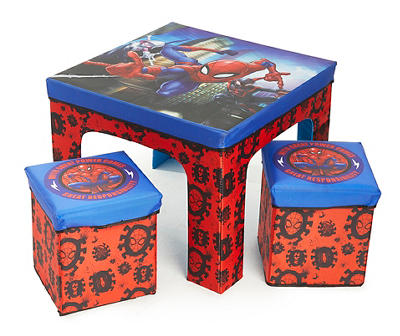 Spider-Man Red 3-Piece Storage Ottoman & Table Set