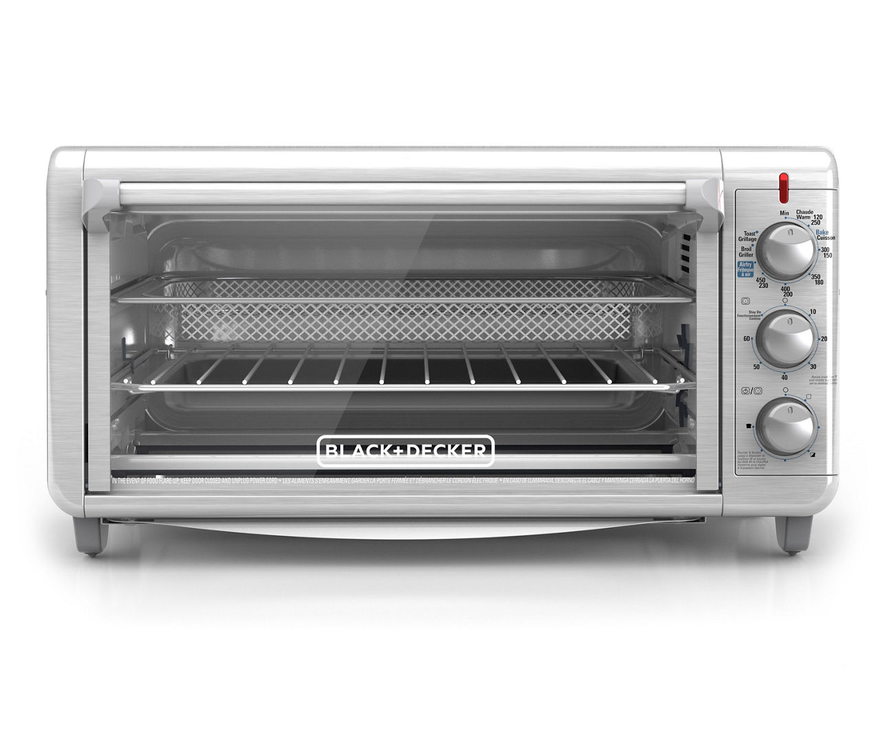 Black+Decker 6-Slice Crisp 'N Bake Air Fryer Toaster Oven TO3215SS, Color:  Silver - JCPenney