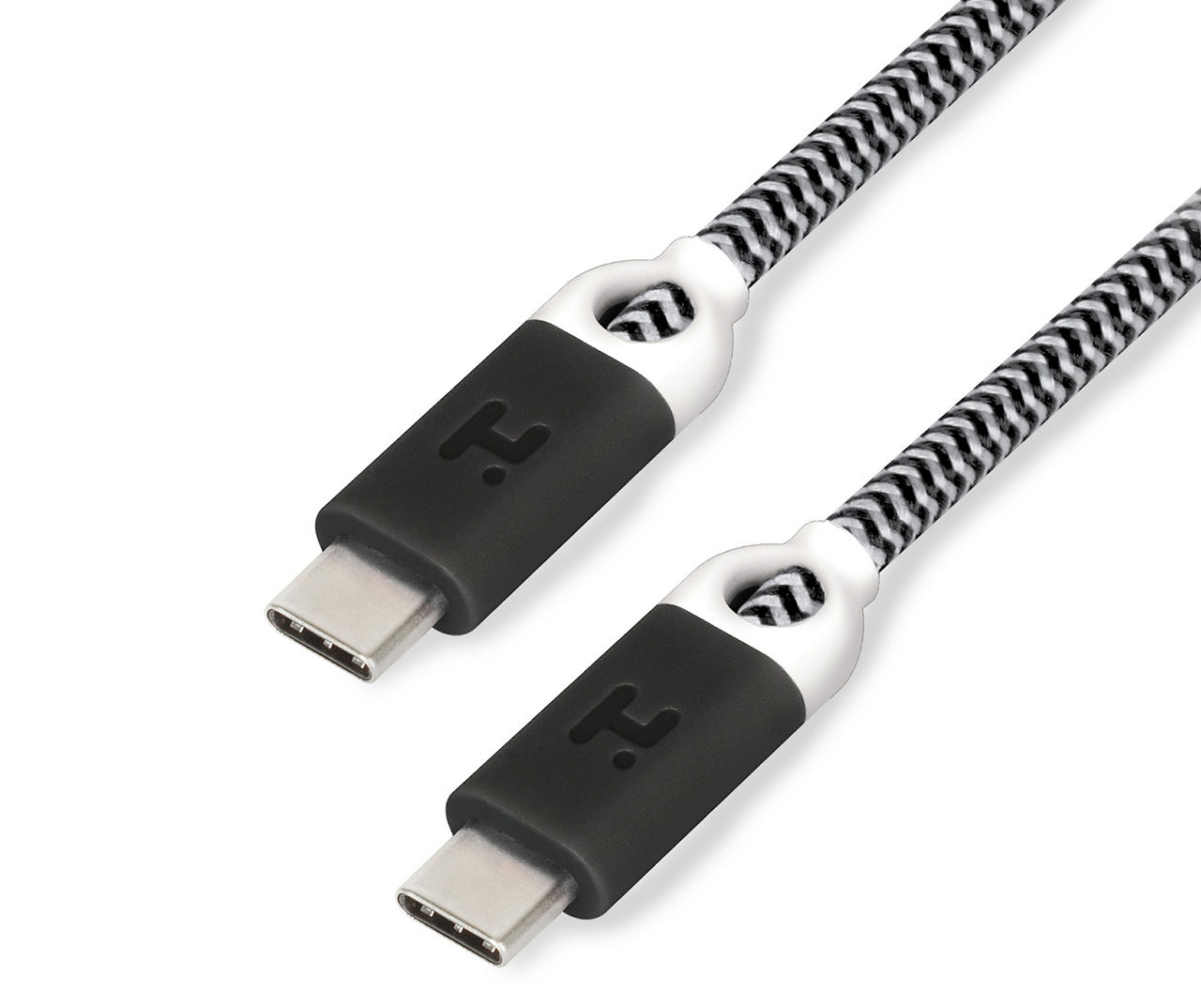 iHome Black USB Type-C to USB Type-C 6' Nylon Cable