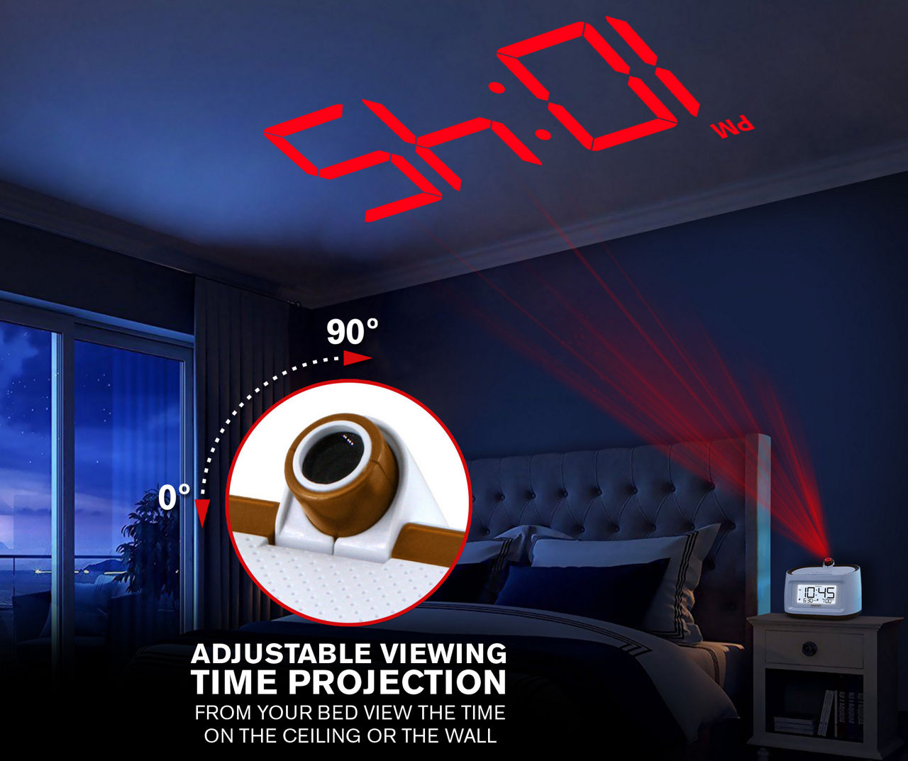 Digital Projection Dual Alarm Clock