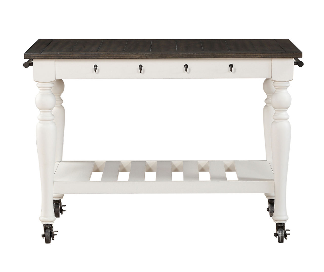 Steve Silver Joanna Ivory & Dark Oak Rolling Kitchen Cart Big Lots