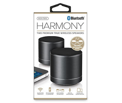 Harmony Black Bluetooth True Wireless Speakers, 2-Pack