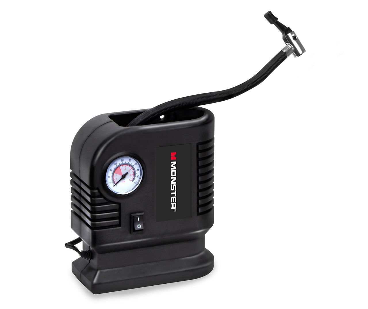 Compact store tire inflator