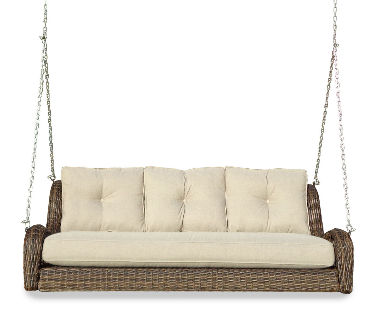 All Weather Wicker Cushioned Porch Swing