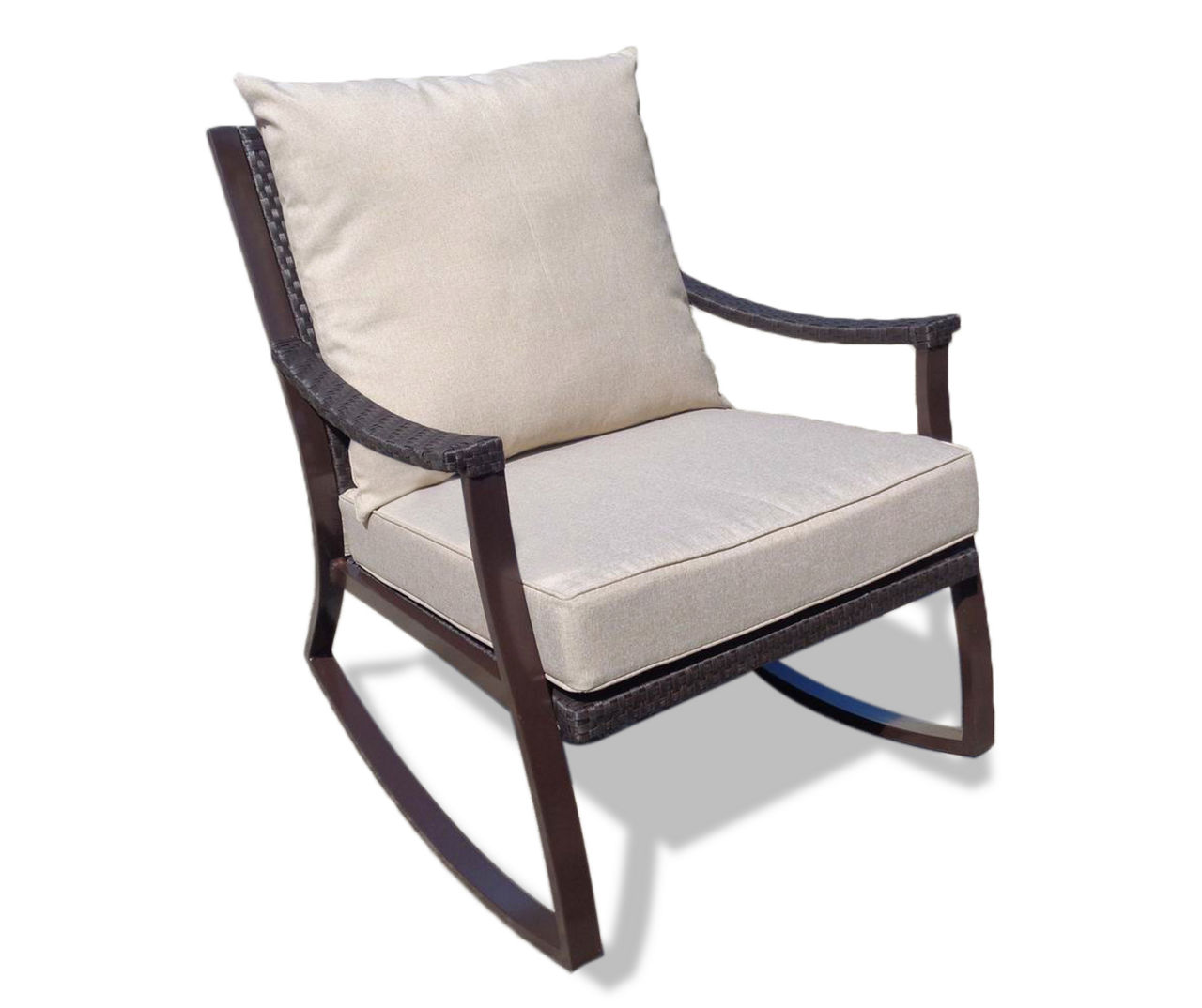 All Weather Wicker Cushioned Patio Rocker Big Lots