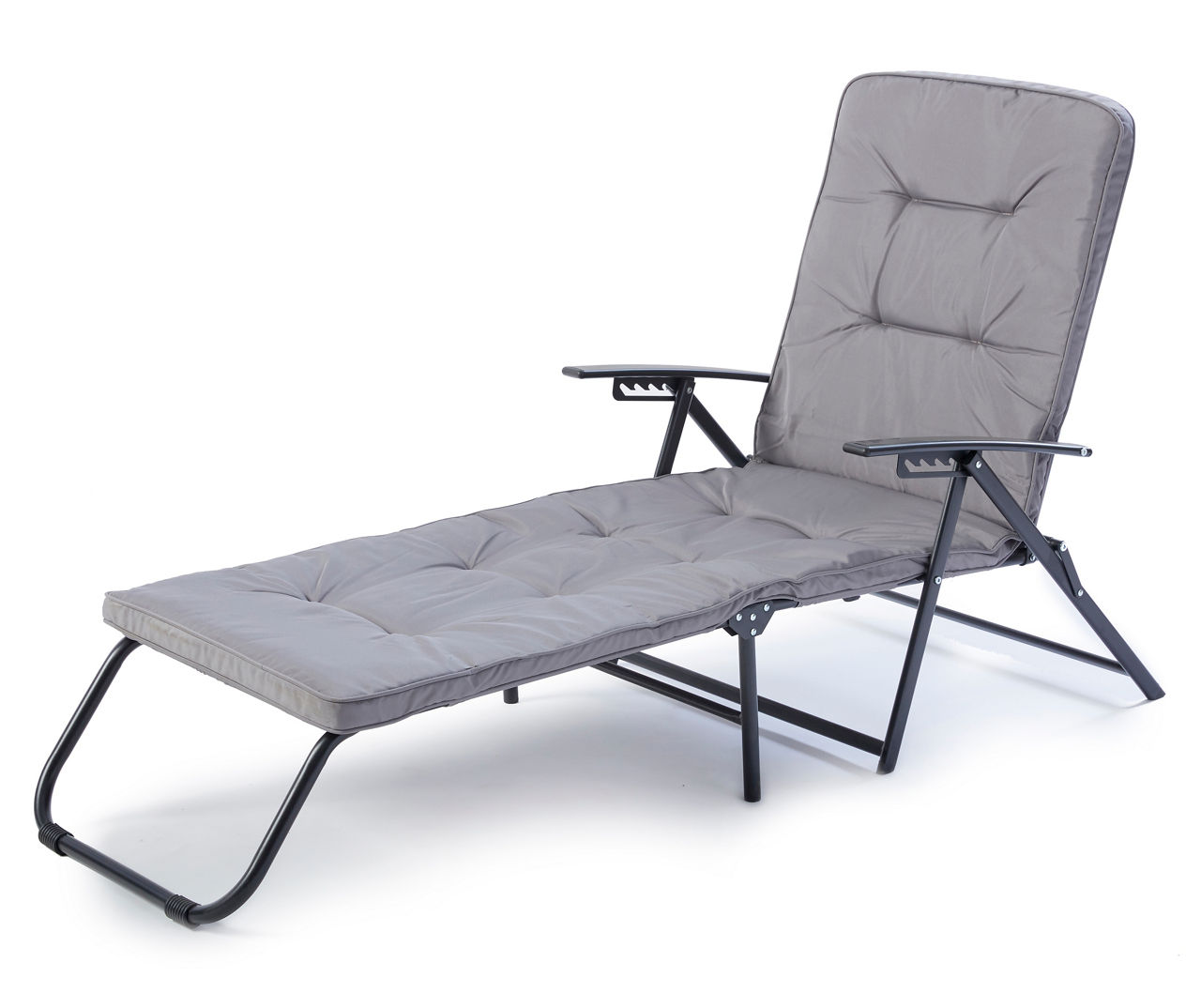 Real Living Dark Gray Padded Folding Lounger Big Lots