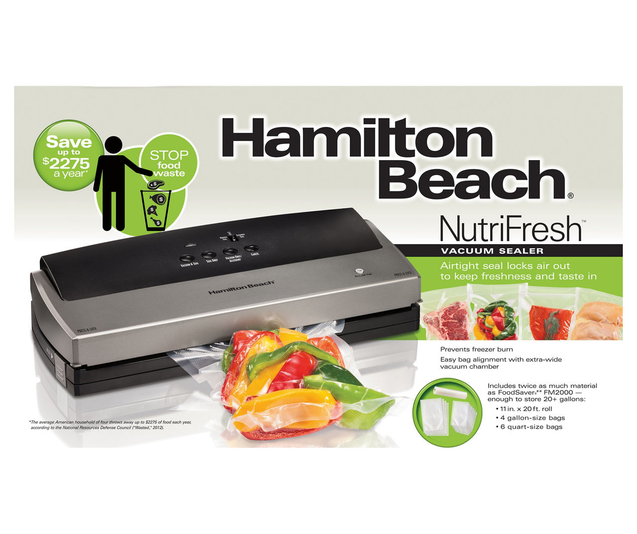 Hamilton Beach NutriFresh Quart Heat Seal Bags, 30 Count - 20124328