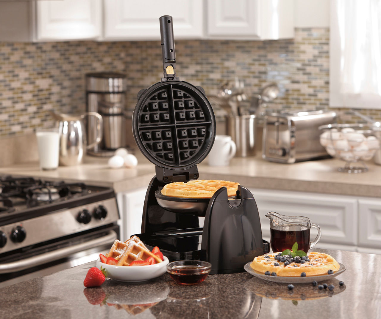 Belgian Waffle Maker with Browning Control and Non-Stick Easy Clean Design