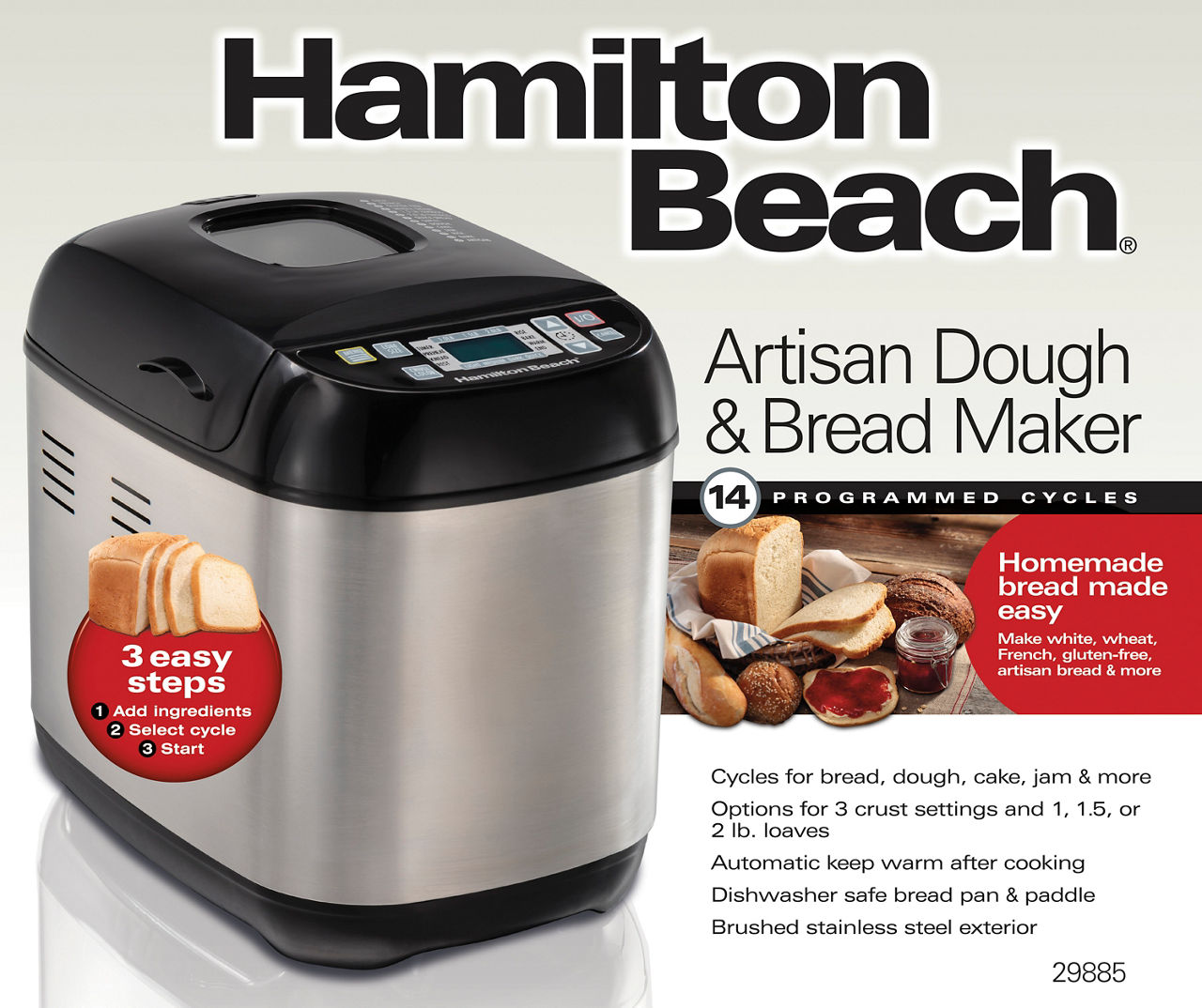 Hamilton Beach White Plastic 2-Pound Bread Maker at