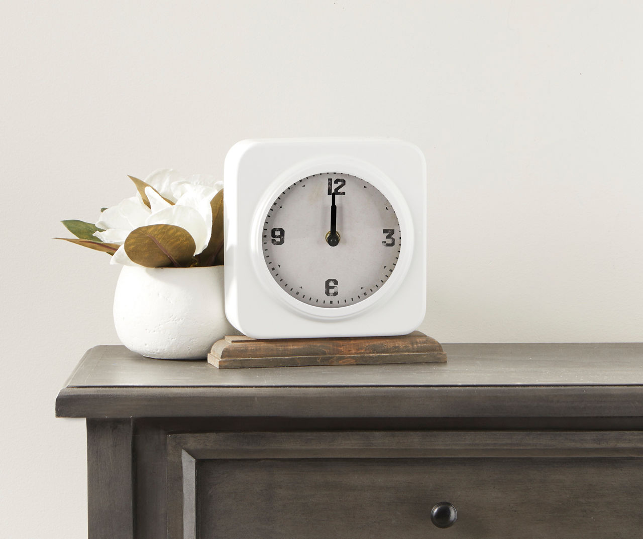White Modern Tabletop Clock