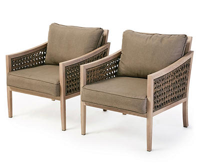 Madison Wicker Cushioned Patio Chairs, 2-Pack