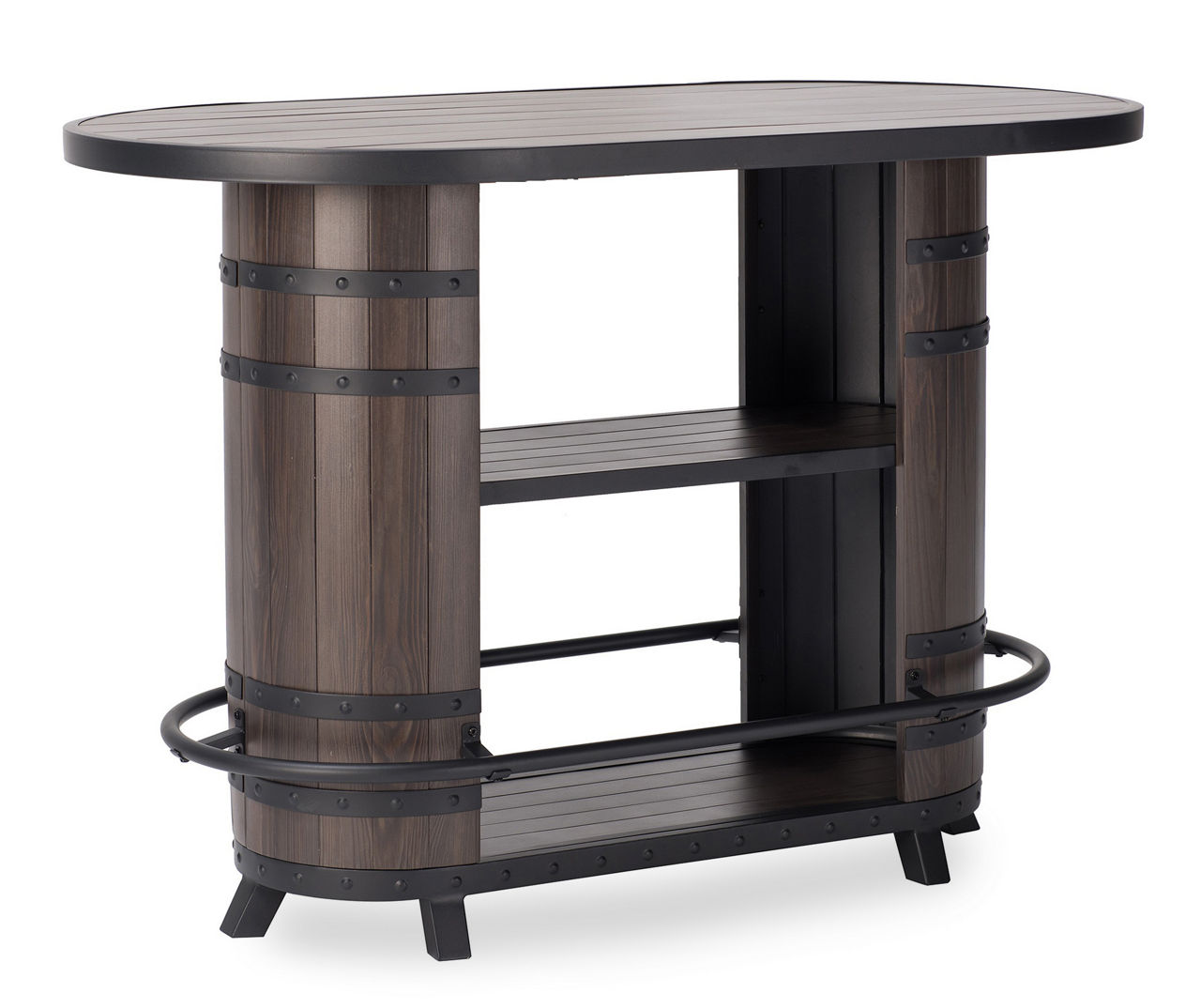 Real Living Wine Barrel Patio Bar Table Big Lots