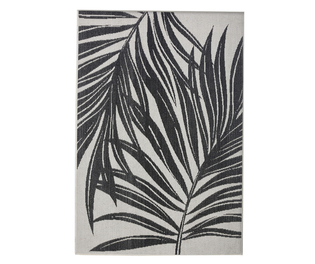 Verrado Gray & Black Palm Outdoor Area Rug, (4'11" x 7')
