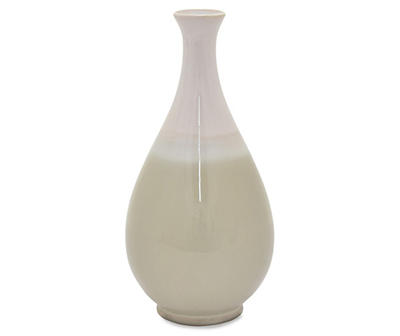 White & Taupe Ceramic Vase