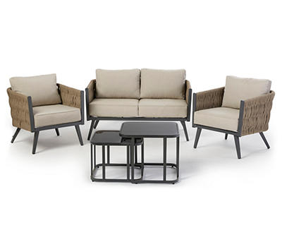 Oak Parkway Cord 5-Piece Cushioned Patio Seating Set
