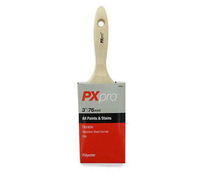 PXpro Polyester 3 in. Flat Wood Handle Paint Brush