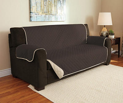 Chocolate & Taupe Microfiber Reversible Sofa Furniture Protector