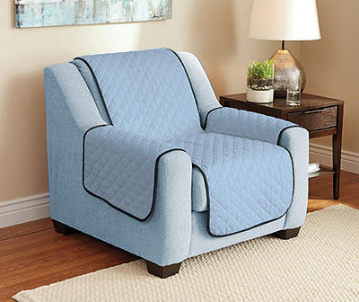 Navy & Light Blue Microfiber Reversible Chair Furniture Protector